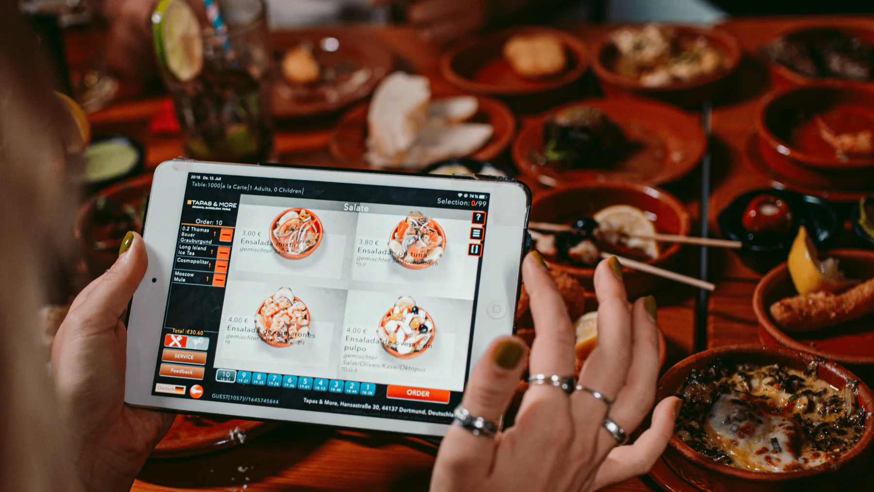 Tapas-Speisekarte auf dem iPad bei Tapas & More Dortmund